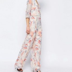 ASOS Jumpsuit in Floral Print with Lace Inserts